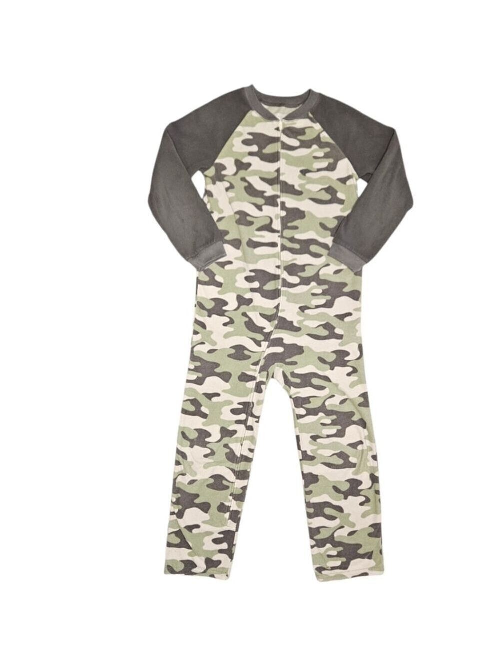 Carter’s Boys Camo Fleece Footless Pajamas Size 8 One-Piece Zip-Up Sleepwear
